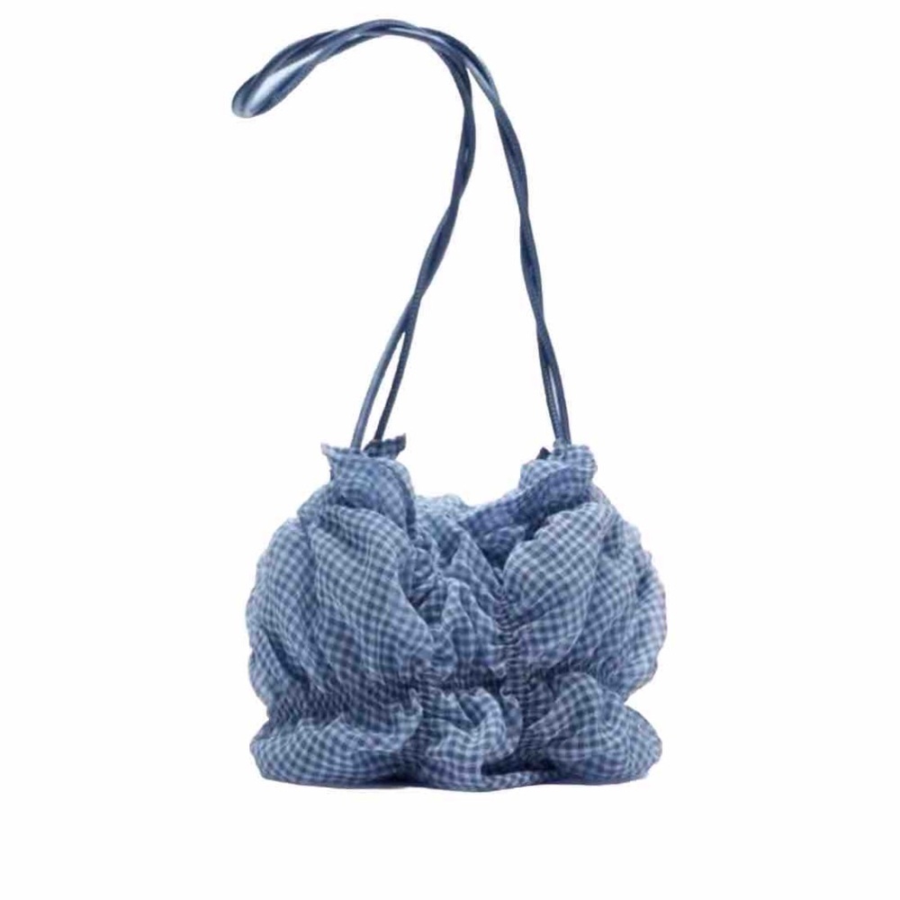Zara Gingham Organza Bucket Bag